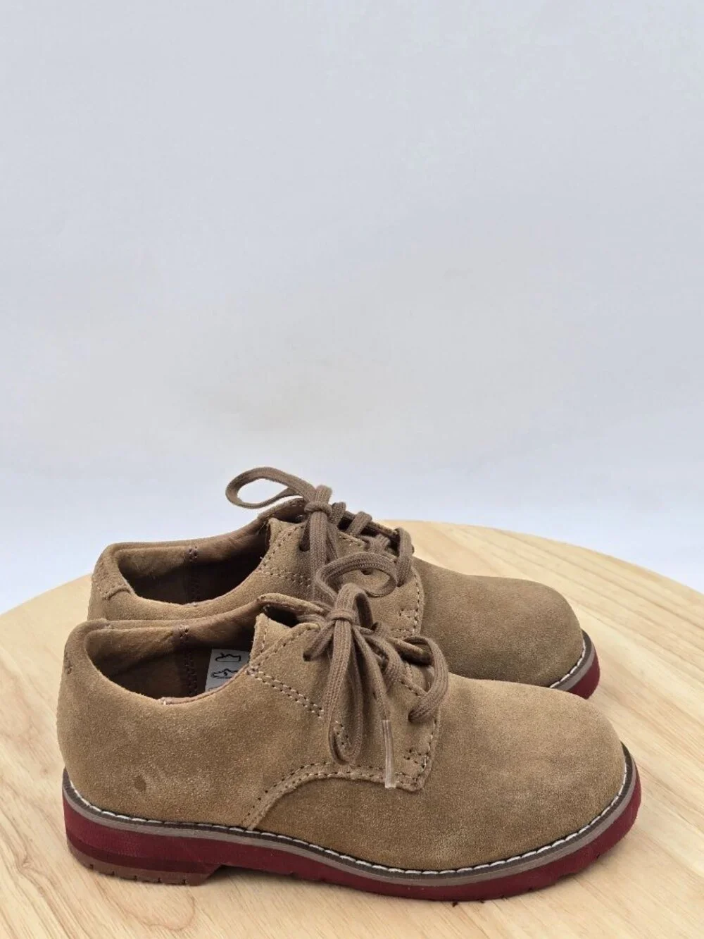 Sperry Top Sider Tevin Toddler Boys US Size 10W Brown Suede Oxford Shoes Leather